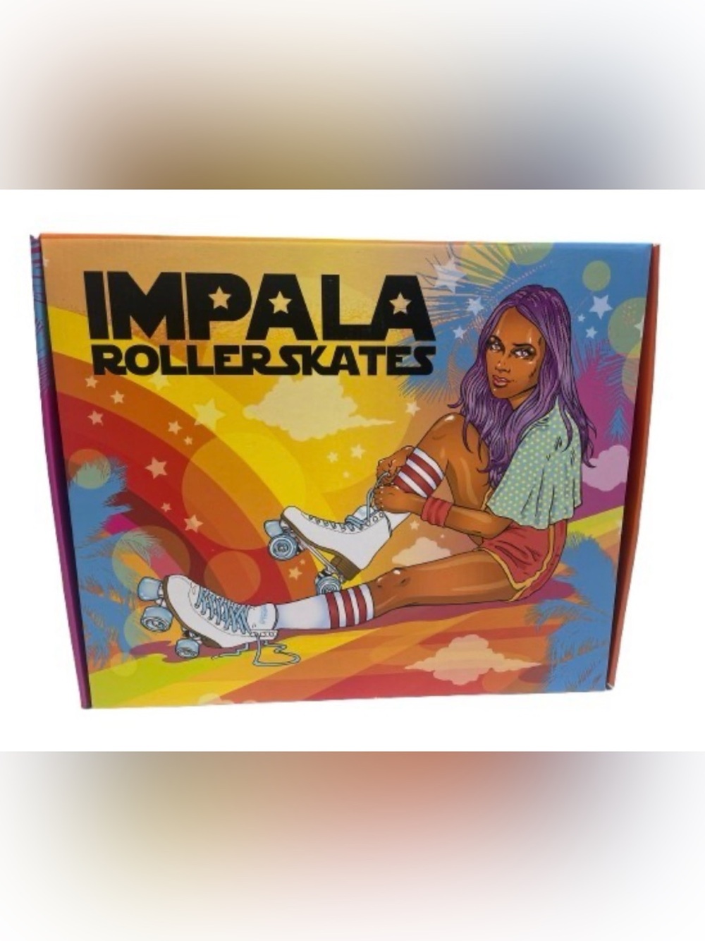 Impala Women's Size 10 White Ice, Roller Skates, New In Box white/blue wheels